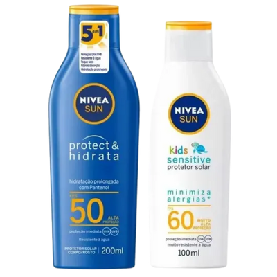 Kit Protetor Solar Nivea Adulto FPS 50 + Kids FPS 60