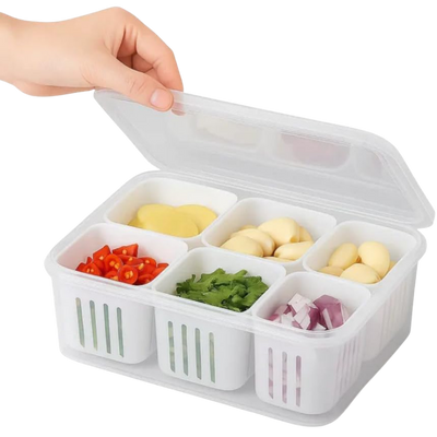 Organizador de Geladeira com Tampa e Divisórias