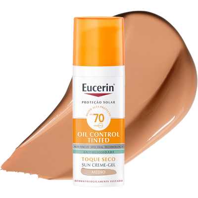 Protetor Solar Facial FPS70 Eucerin Oil Control Tinted Médio