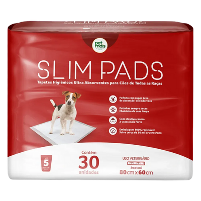 Tapete Higiênico Slim Pads 80x60cm Petmais