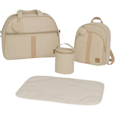 Kit Bolsa e Mochila Bebê 4 Peças Luxo Pompom
