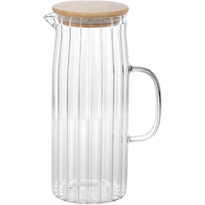 Jarra de Vidro Wolff 1,2 L com Tampa de Bambu