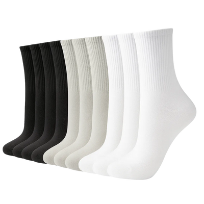 Kit 12 Pares Meia Cano Médio Alto Feminina Sport Academia