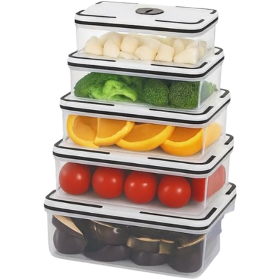 Conjunto 5 Potes para Geladeira Transparente