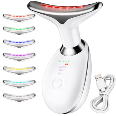 IOBTY Massageador de Rosto e Pescoço com 7 Modos de Luz