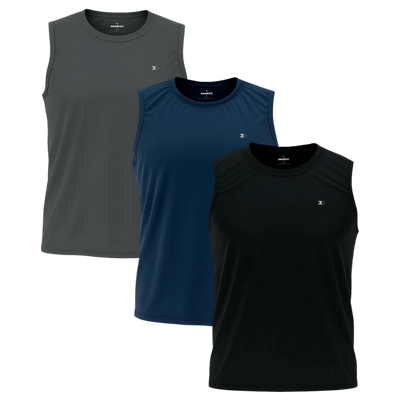 Kit 3 Camisetas Regatas Masculinas Lisas Sandrini