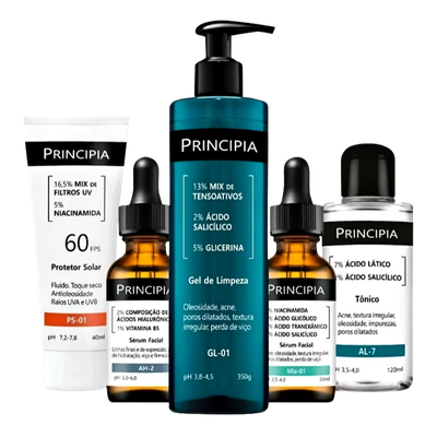 Kit Tratamento Antiacne Avançado Principia (5 Produtos)