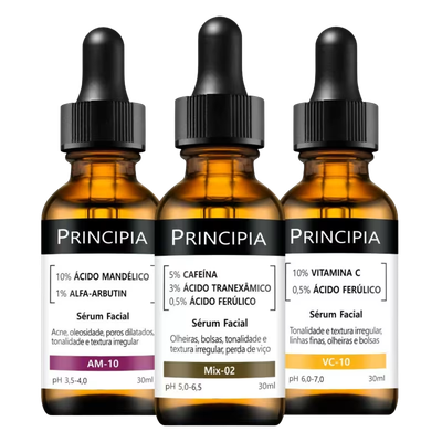 Kit Ativos, Vitaminas e Faciais Principia (3 Produtos)