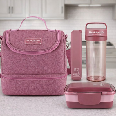 Kit Marmiteira Jacki Design: Bolsa Térmica + Marmita + Garrafa
