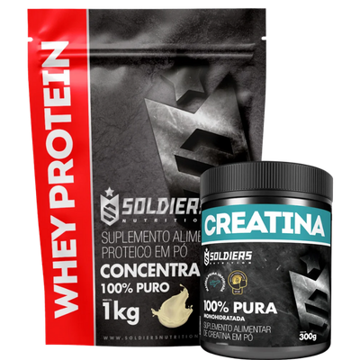 Kit Whey Protein Concentrado 1kg + Creatina Soldier 500g