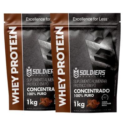 Kit Whey Protein Concentrado 2kg (2 Unidades 1kg)