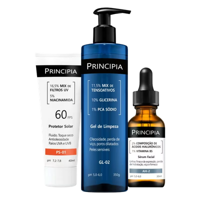 Kit Primeira Rotina Skincare Principia (3 Produtos)