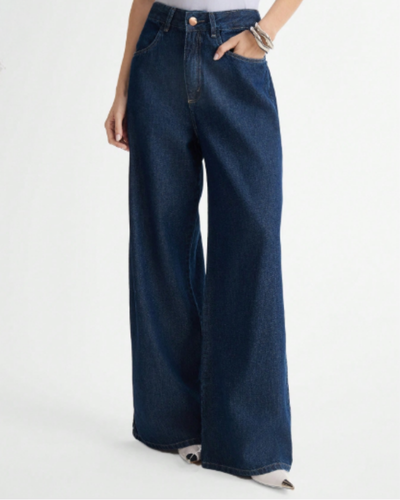 Calça Jeans Feminina Wide Leg Super Ampla