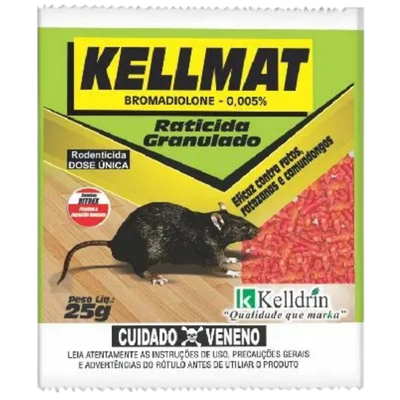 Raticida Granulado Kellmat 25g (40 Unidades)
