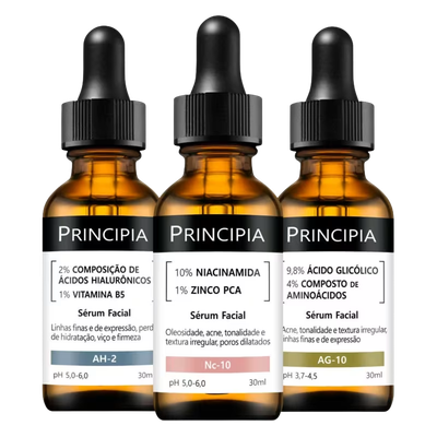 Kit Niacinamida + Hialurônicos + Glicólico Principia (3 Produtos)