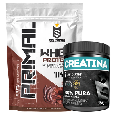 Kit Whey Protein Primal 1kg + Creatina Soldier 500g