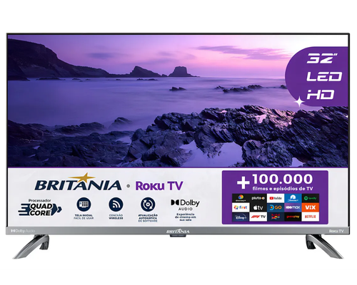 Smart TV Britânia 32 Roku TV preços Mercado Livre