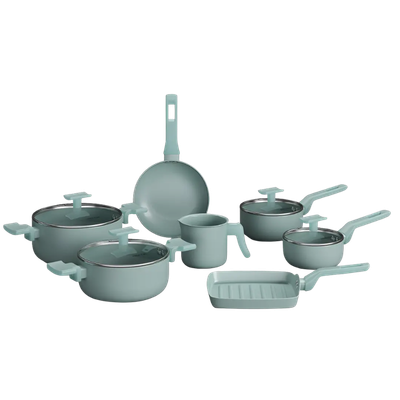 Conjunto de Panelas Mimo Style 7 Peças Sartin Cook Aquamint Verde — preço no Mercado Livre