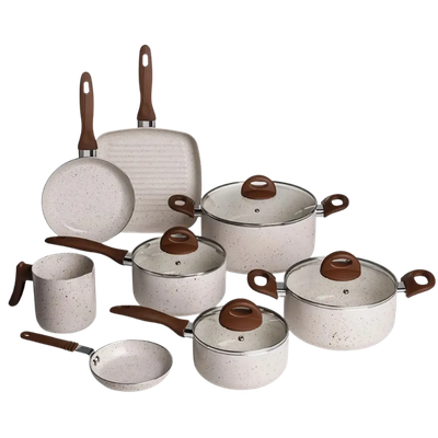 Conjunto de Panelas Brinox 8 Peças Ceramic Life Smart Plus Vanilla — preço no Mercado Livre