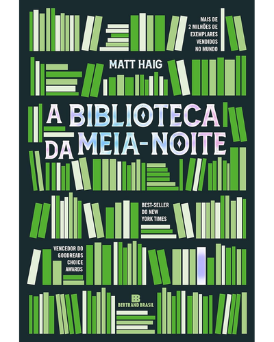 Capa de A Biblioteca da Meia-Noite, de Matt Haig