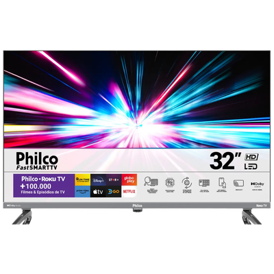 Smart TV Philco P32VIK 32 polegadas Roku HDR10 Dolby Audio