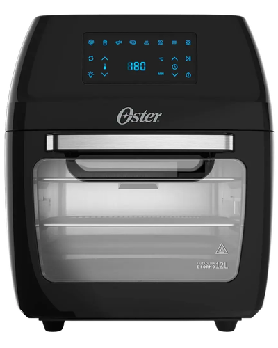 Oster OFRT780 preta com painel digital e porta de vidro