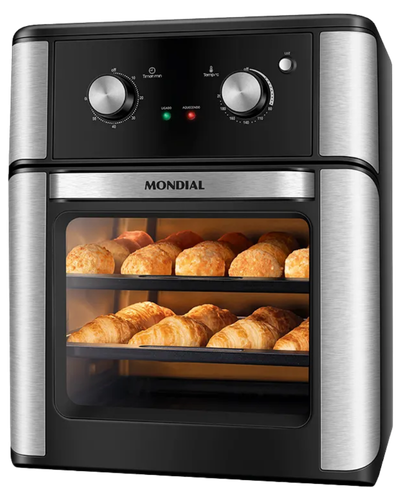 Mondial AFON-12L-AB preta e inox com dois seletores rotativos