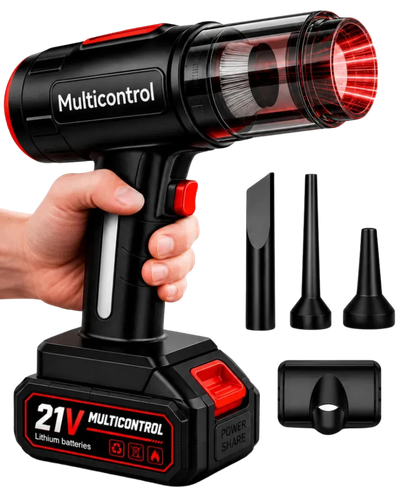 Aspirador portátil Multicontrol 21 V preto e vermelho com bateria e acessórios