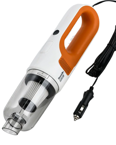 Aspirador automotivo Seed.On Clean.On branco e laranja com bocais