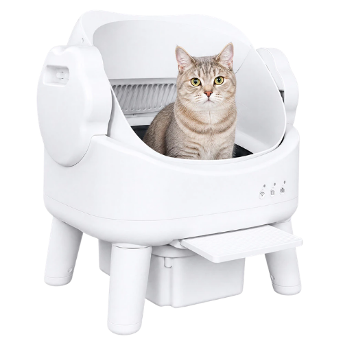 Caixa de areia inteligente Newpet branca com limpeza autom&aacute;tica