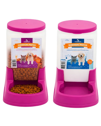 Kit Alvorada com comedouro 3kg e bebedouro autom&aacute;tico 3L por gravidade