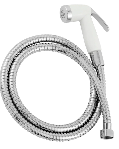 Kit ducha higi&ecirc;nica Lada Brasil branca com mangueira inox
