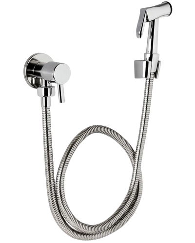Ducha higi&ecirc;nica Softinox redonda cromada e preta