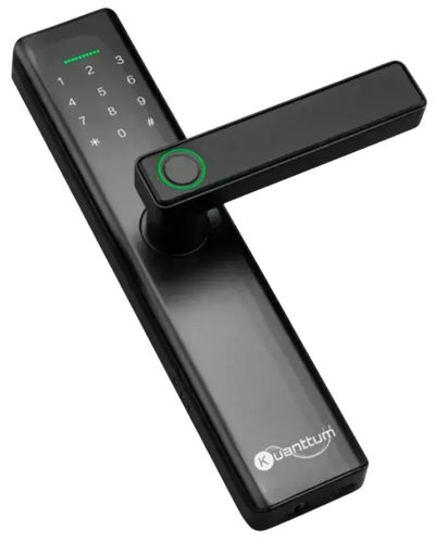 Fechadura digital Kuanttum Delta Pro com ma&ccedil;aneta, biometria e teclado