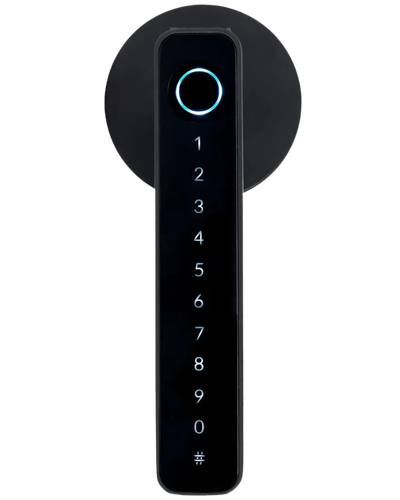 Fechadura digital Ekaza Atria Bluetooth preta com ma&ccedil;aneta e leitor biom&eacute;trico
