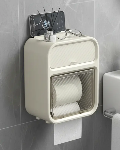 Suporte para papel higi&ecirc;nico Kajamaq com gaveta e prateleira
