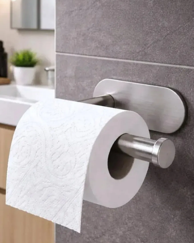 Porta papel higi&ecirc;nico ViMad em inox adesivo prateado
