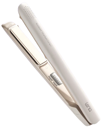 Prancha Lena Radiant Titanium dourada com placas flutuantes
