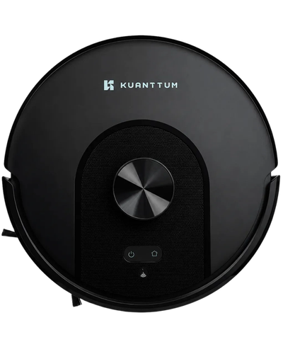 Robô aspirador Kuanttum S10 preto com mapeamento a laser e Wi-Fi