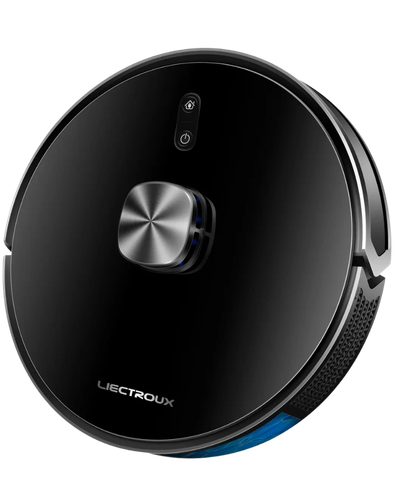 Robô aspirador Liectroux XR500 Pro preto com torre de navegação a laser