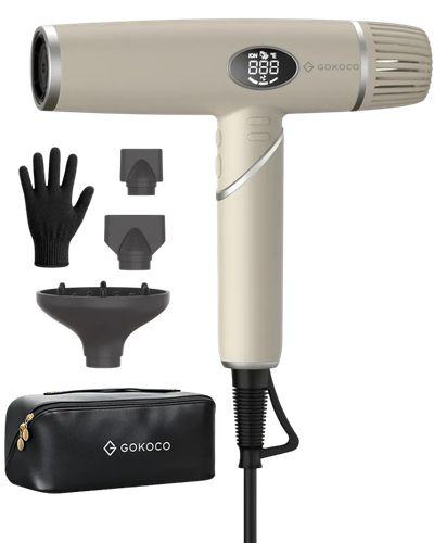 Secador Gokoco GD045 bege dobr&aacute;vel com estojo difusor e bocais