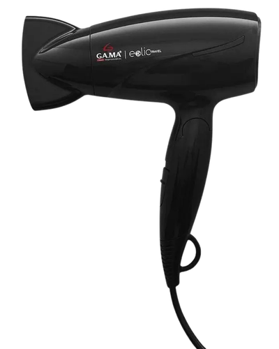 Secador compacto GA.MA Eolic Travel preto com cabo dobr&aacute;vel