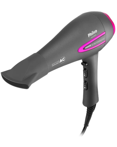 Secador Philco PSA3300 cinza e rosa com &iacute;ons Tourmaline