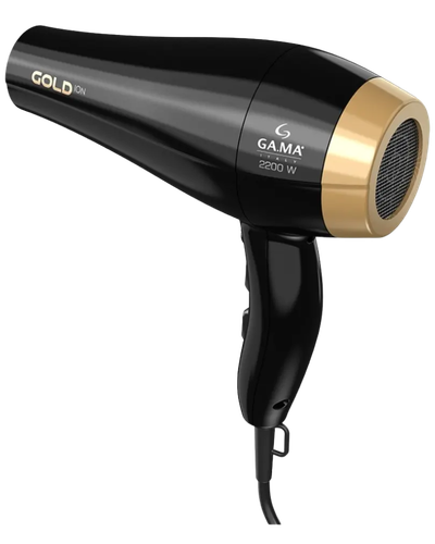 Secador GA.MA Gold &Iacute;on preto e dourado de 2200W