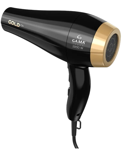 Secador GA.MA Gold &Iacute;on preto e dourado de 2200W