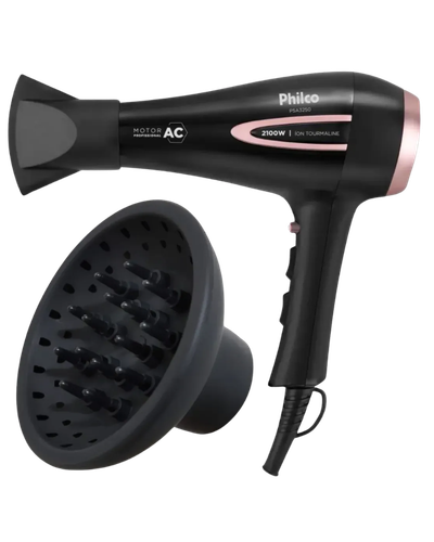 Secador Philco PSA3250 preto e ros&eacute; de 2100W com difusor