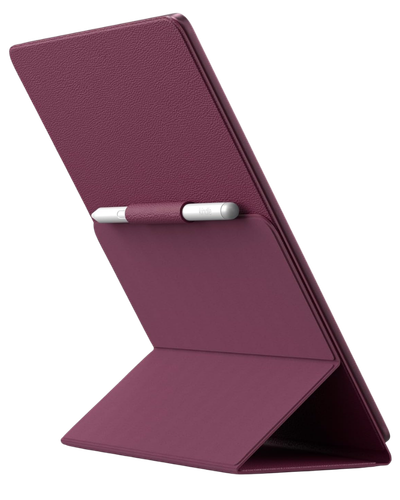 Capa f&oacute;lio de couro premium com fecho magn&eacute;tico para Kindle Scribe 2026