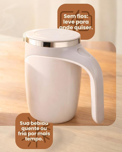 Caneca t&eacute;rmica mixer 380 ml de a&ccedil;o inox com misturador magn&eacute;tico