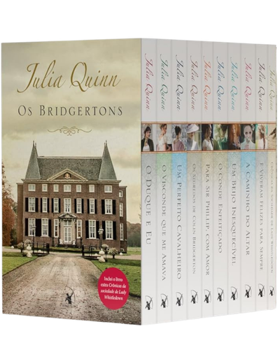 Box Os Bridgertons com os 9 livros da s&eacute;rie e um livro extra de cr&ocirc;nicas