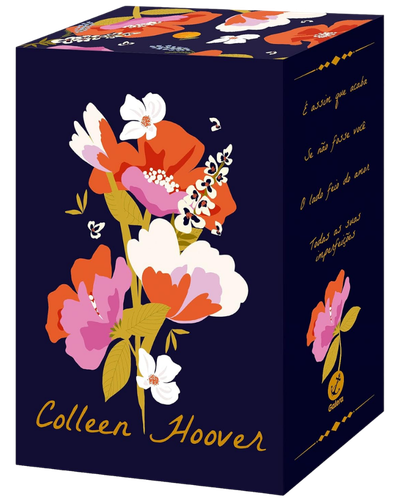 Box Colleen Hoover com quatro livros e capas ilustradas